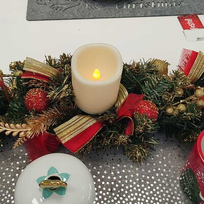 Novogodišnji svećnjak 50cm sa LED svećom