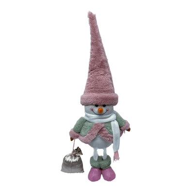 Novogodišnja dekoracija plišana lutka Novogodišnji Sneško Belić 51cm