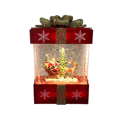 Novogodišnja dekoracija sa LED svetlom i konfetama Poklon