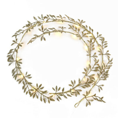 Božićna dekoracija - Zlatna girlanda sa lampicama 20LED 150cm