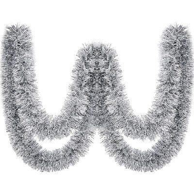 Novogodišnja dekoracija srebrno-bela girlanda 270 cm