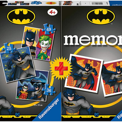 Multipack Društvena igra Memorija + 3x Puzzle Batman Ravensburger 20677