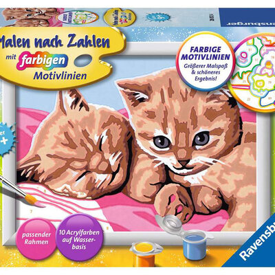Ravensburger Bojanka po brojevima + akrilne boje Mačići 28012
