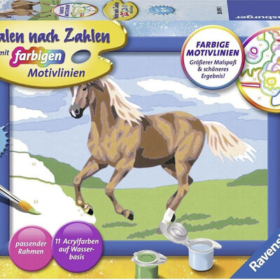Ravensburger Bojanka po brojevima + akrilne boje Konj u galopu 28019