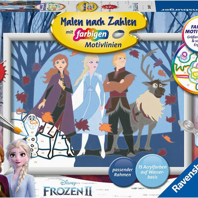 Ravensburger Bojanka po brojevima + akrilne boje Disney Frozen II 28491