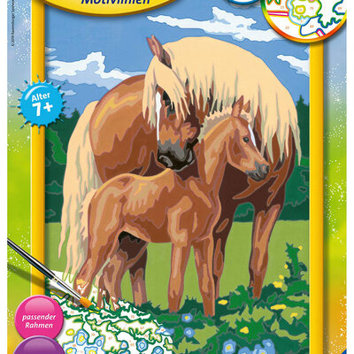 Ravensburger Bojanka po brojevima + akrilne boje Konji 28911