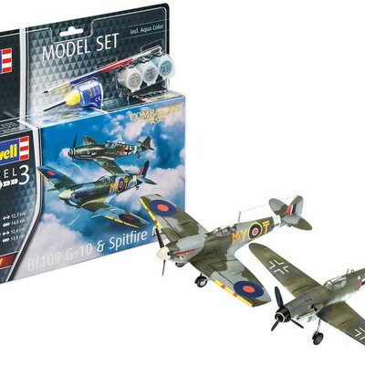 Revell Komplet za sklapanje borbenih aviona Messerschmitt Bf109G-10 i Spitfire Mk.V 1:72 63710