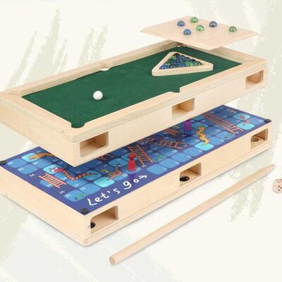 Klikeri, Bilijar, Zmijice i Merdevine, Iks-Oks 4 u 1 Komplet Stonih Igara Pino