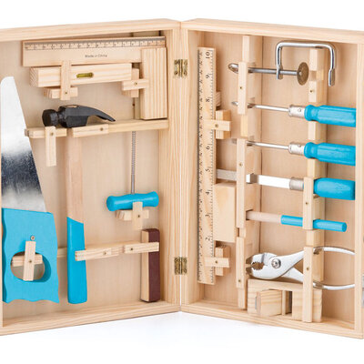 WOODY Igračka - Metalni alat u drvenom koferu  91800