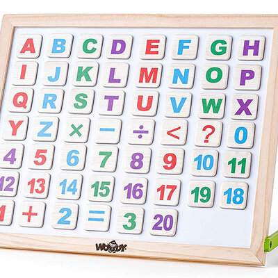 WOODY Dvostrana tabla za pisanje sa priborom, brojevima i slovima 90107