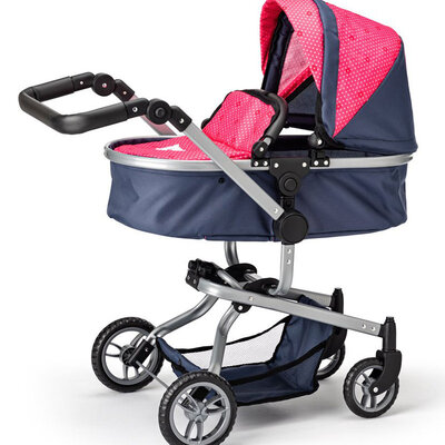 WOODY Multifunkcionalna kolica za lutke sa nosiljkom Chichi Cats 91518