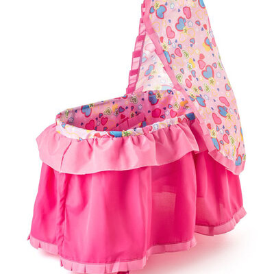 WOODY Kolevka krevet za lutke sa baldahinom 91520