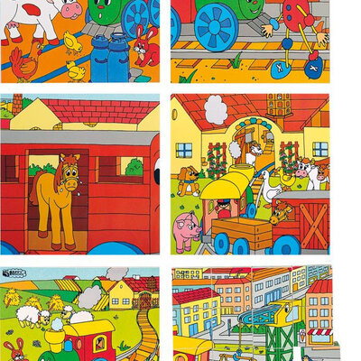 WOODY Kocke - slagalica 4x4 Srećni mašinovođa 93005