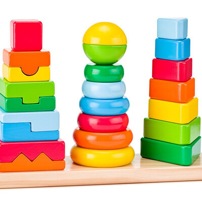 WOODY Didaktička igračka Tri tornja 90227