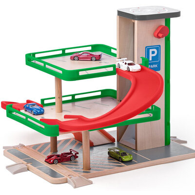 WOODY Garaža sa liftom i SIKU autićima 93070