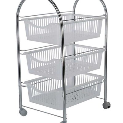 Kuhinjska Polica Sa Točkićima i 3 Korpe KIWA NATURAL 3