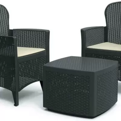 Garnitura Za Terasu - 2 Fotelje sa jastucima i Boks Sto