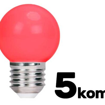 Pet LED sijalica Crvena 2W E27