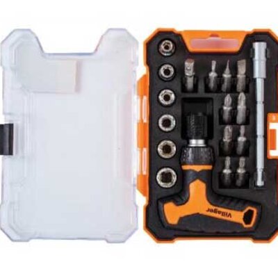 Nastavci i gedore sa T odvijačem Villager Set 18 kom.