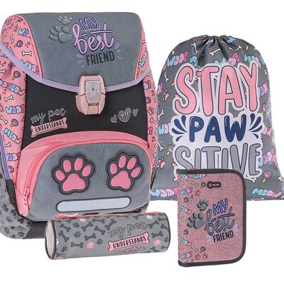 Komplet Školski ranac Pernice i Torbica za patike Stay Pawsitive