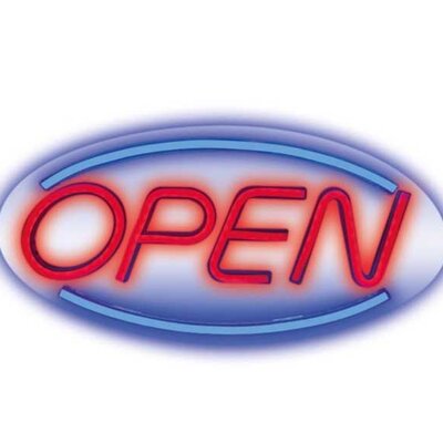 LED natpis sa neonskim efektom Open