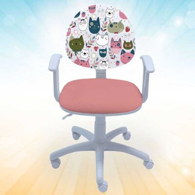 Dečija radna stolica Smart White Cats