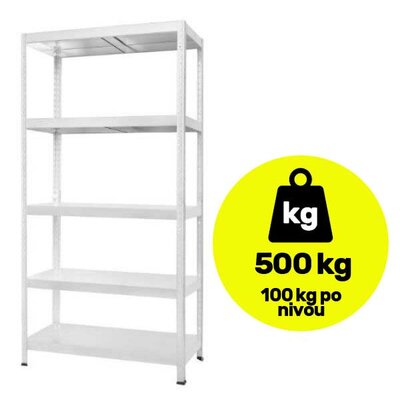 Metalna polica velike nosivosti 5x100kg 180x90x40cm