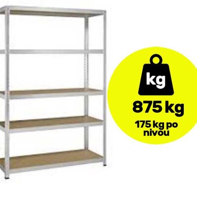 Metalna polica velike nosivosti 5x175kg 180x120x40cm