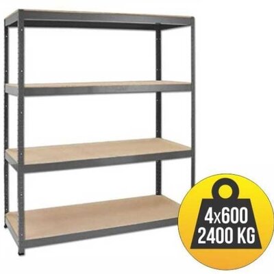 Metalna polica velike nosivosti 4x600kg 177x160x60cm