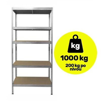 Metalna polica velike nosivosti 5x200kg 180x90x45cm