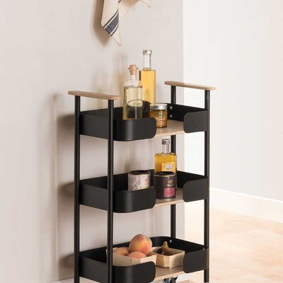 Polica Sa Točkovima Metal - Drvo Five Simply Smart