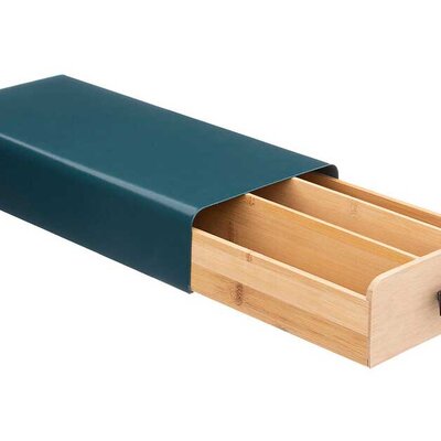 Metalna Kutija Sa Drvenom Fiokom Za Kapsule Kafe Blue 5five Simply Smart