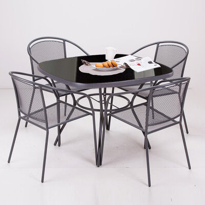 Metalna Baštenska Garnitura sa Staklenim Stolom Giarre