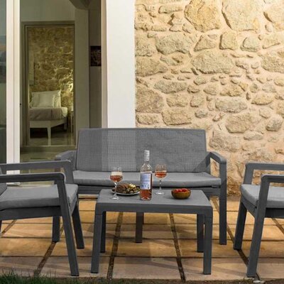 Garnitura Sa Jastucima - Za Dvorište i Terase - 2 Fotelje, Dvosed i Sto 