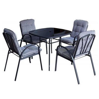 Garnitura Za Spoljnu Upotrebu - 4 Baštenske Stolice, Jastuci i Sto Sa Staklom