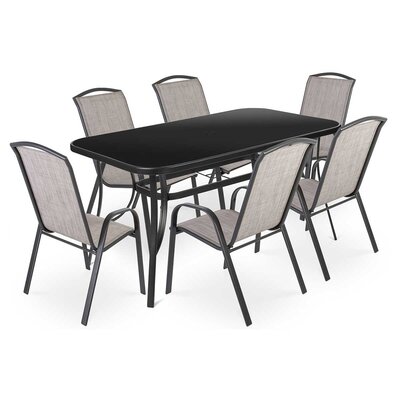 Baštenski Set od 6 Stolica i Stolom Sa Staklom Fieldmann Rony II