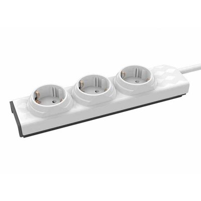 Modularni produžni kabl sa tri utičnice 3m DesignNest PowerStrip White
