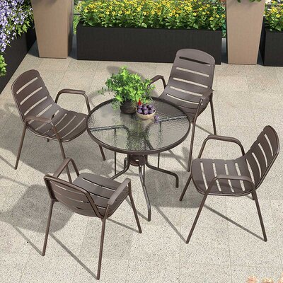 Garnitura za Terasu i Dvorište Fylliana Brown - 4 Stolice i Sto