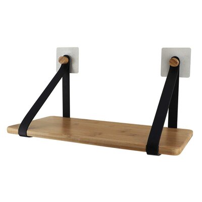 Zidna Polica Sa Nosaćima od eko Kože Black - Montira se bez bušenja i šrafljenja - Tendance