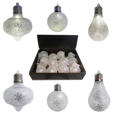 Svetleći ukrasi za novogodišnju jelku 12 komada