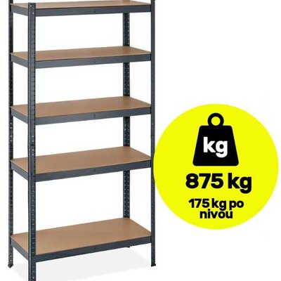 Polica sa 5 nivoa Nosivost 875kg 35517