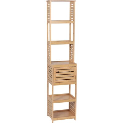 Stubni Kupatilski Ormarić 1 Vrata i 5 Polica Trinidad 38,5x30x170cm Mdf Bamboo