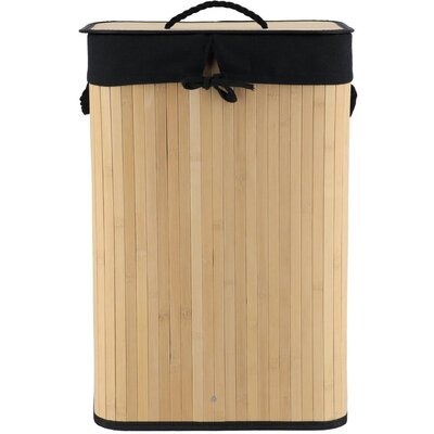 Tendance Korpa Za Veš Sa Platnenom Vrećom 30x40x60cm Bambus Crna