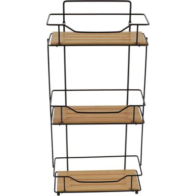 Tendance Trostruka Polica Za Kupatilo 57x26,5x11,5cm Bambus Mat Crna