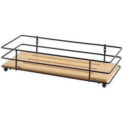 Tendance Žičana Polica 6x26,5x11,5cm Bambus Mat Crna