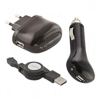 Esperanza Univerzalni Punjač AC/DC USB microUSB 1A EZ116