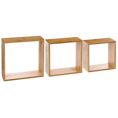 Five Zidna Polica Kocka 3/1 15x9x15, 20x9x20, 25x9x25 Cm Bambus