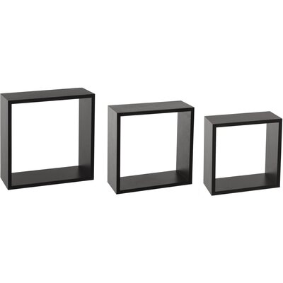 3 Zidne Police Kocka Black Skriveno Kačenje