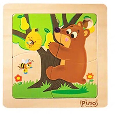 Drvena slagalica 4 dela Meda PINO 4733
