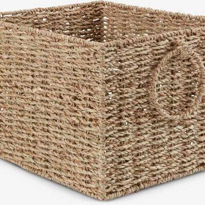 Pletena četvrtasta korpa sa ručkama Od morske trave